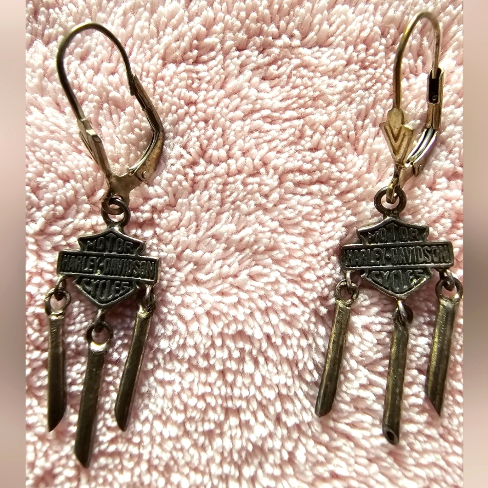 Harley Davidson Dangle Earrings